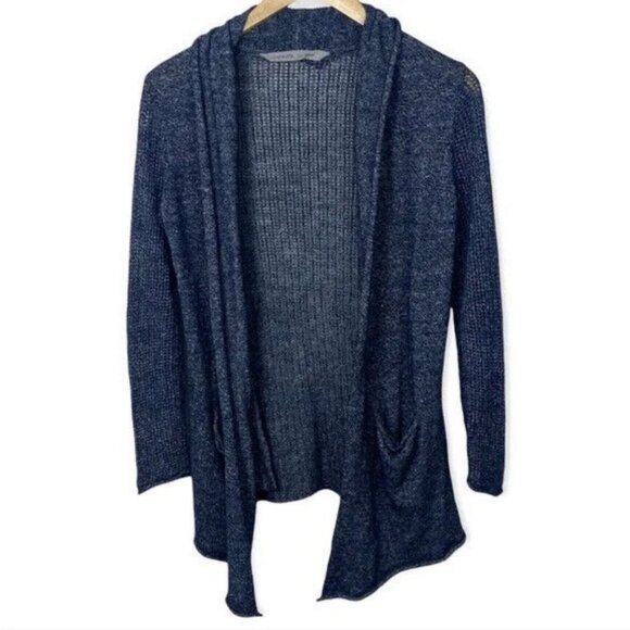 Athleta Cashmere Linen Cabrillo Cardigan Blue Size XXS‎ Open Front Knit Pockets - Picture 2 of 10